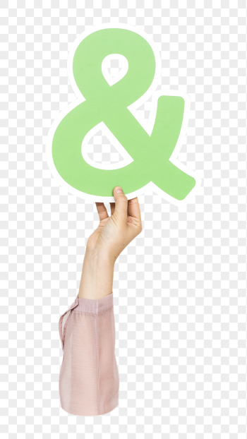 Ampersand png hand holding sign, | Free PNG - rawpixel