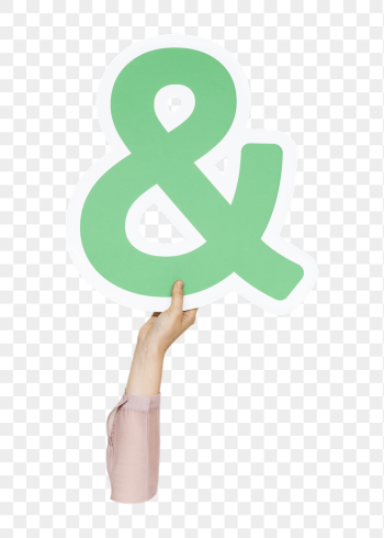 Ampersand png hand holding sign, | Free PNG - rawpixel