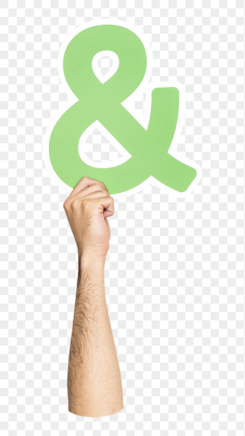 Ampersand symbol png hand holding | Free PNG - rawpixel