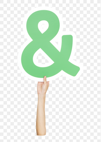 Ampersand symbol png hand holding | Free PNG - rawpixel