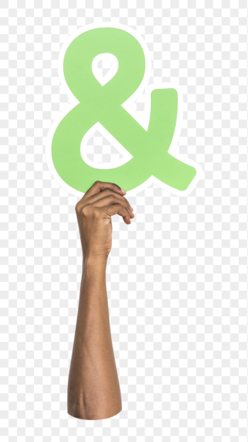 Ampersand symbol png hand holding | Free PNG - rawpixel