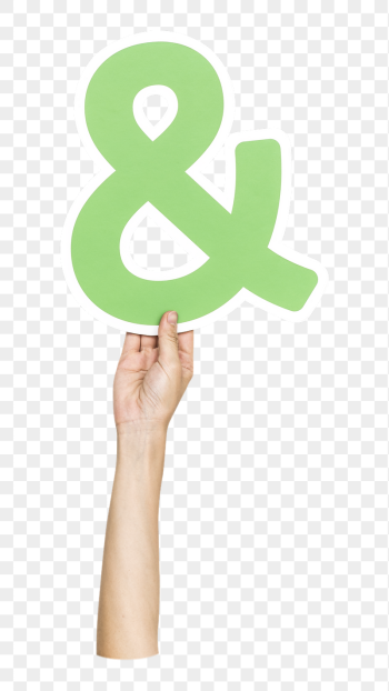 Ampersand symbol png hand holding | Free PNG - rawpixel