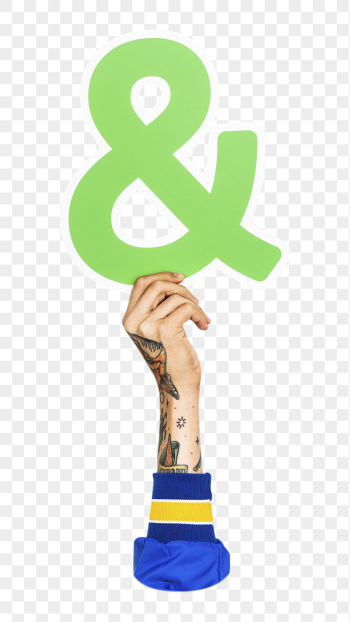 Ampersand symbol png hand holding | Free PNG - rawpixel