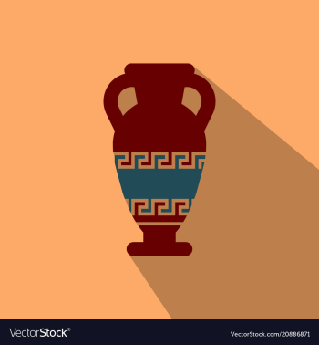 Amphora from greece in flat style with shadow vector image Amphora from greece in flat style with shadow vector image