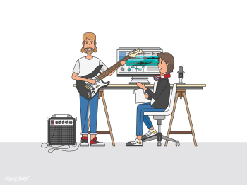 An audio engineer or a music producer collabo.. | Free stock vector - 399547 An audio engineer or a music producer collabo.. | Free stock vector - 399547