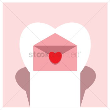 An envelope in a heart An envelope in a heart