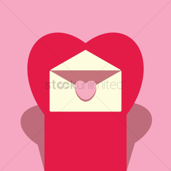An envelope in a heart An envelope in a heart