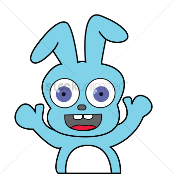 An excited bunny on white background An excited bunny on white background