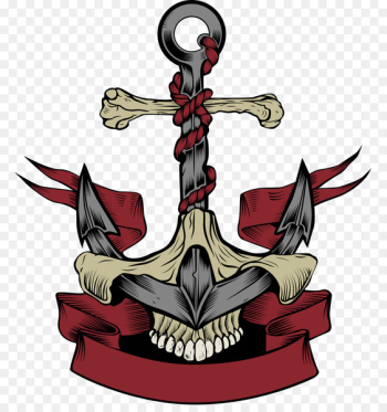Anchor Calavera Skull Euclidean vector - Vector Skull Anchor 