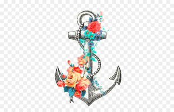 Anchor Tattoo Flower Rose Drawing - Anchor 