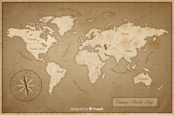 Ancient and vintage world map Free Vector