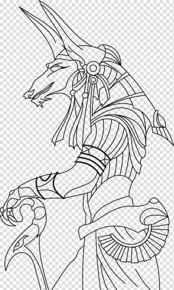 Ancient Egypt Line art Anubis Drawing, Anubis transparent background PNG clipart