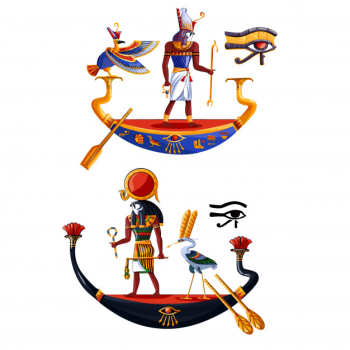 Ancient egypt sun god ra or horus cartoon Free Vector Ancient egypt sun god ra or horus cartoon Free Vector