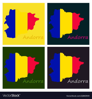 Andorra map andorra flag isolated andorra vector image Andorra map andorra flag isolated andorra vector image