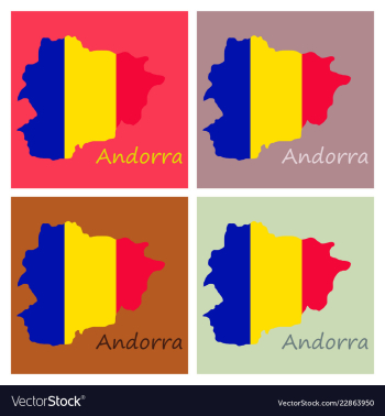 Andorra map andorra flag isolated andorra vector image Andorra map andorra flag isolated andorra vector image