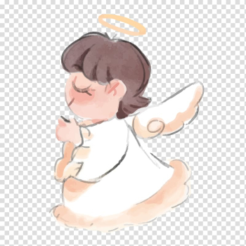 Angel Watercolor painting, angel of kneeling transparent background PNG clipart Angel Watercolor painting, angel of kneeling transparent background PNG clipart