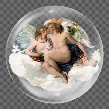 Angels png sticker,  bubble | Free PNG - rawpixel