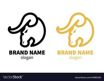 angry bull head line art logo design angry bull head line art logo design