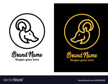 angry goat line art logo design angry goat line art logo design