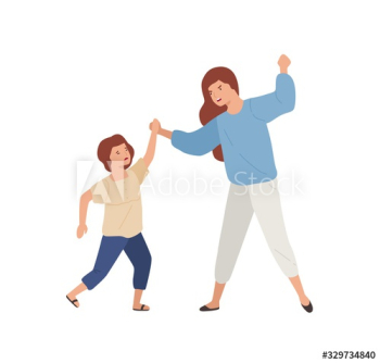 Angry mother hit crying daughter isolated on white background Angry mother hit crying daughter isolated on white background