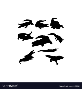 animal crocodiles silhouette set design animal crocodiles silhouette set design