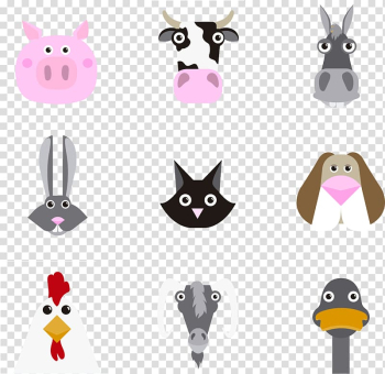 Animal , Cute animal heads transparent background PNG clipart Animal , Cute animal heads transparent background PNG clipart