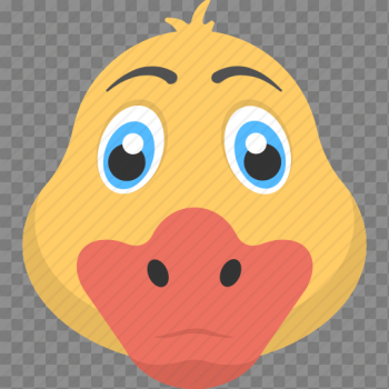 Animal face, bird face, duck, yellow duck, yellow duck face icon