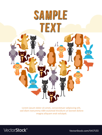 Animal heart background vector image Animal heart background vector image