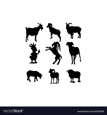 animal horn ram set icon animal horn ram set icon