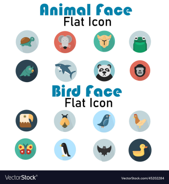 animal icon set bird icon set flat set of animal icon set bird icon set flat set of