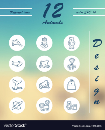 Animal icons set outline style of animal icons vector image Animal icons set outline style of animal icons vector image