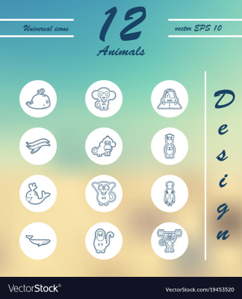 Animal icons set outline style of animal icons vector image Animal icons set outline style of animal icons vector image