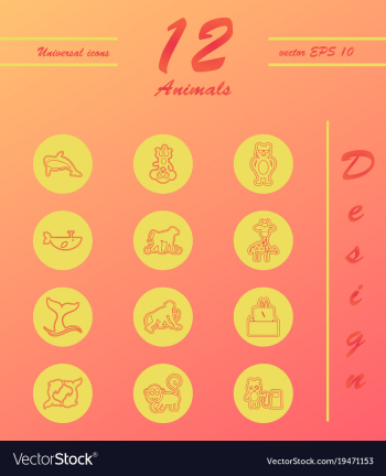 Animal icons set outline style of animal icons vector image Animal icons set outline style of animal icons vector image