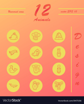 Animal icons set outline style of animal icons vector image Animal icons set outline style of animal icons vector image