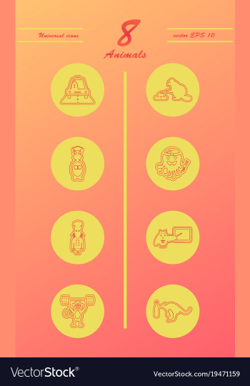 Animal icons set outline style of animal icons vector image Animal icons set outline style of animal icons vector image