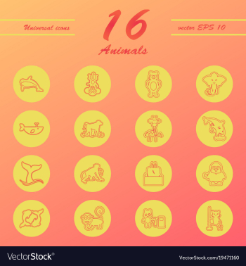 Animal icons set outline style of animal icons vector image Animal icons set outline style of animal icons vector image