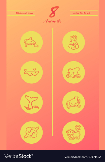 Animal icons set outline style of animal icons vector image Animal icons set outline style of animal icons vector image