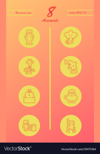 Animal icons set outline style of animal icons vector image Animal icons set outline style of animal icons vector image