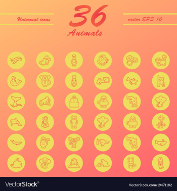 Animal icons set outline style of animal icons vector image Animal icons set outline style of animal icons vector image
