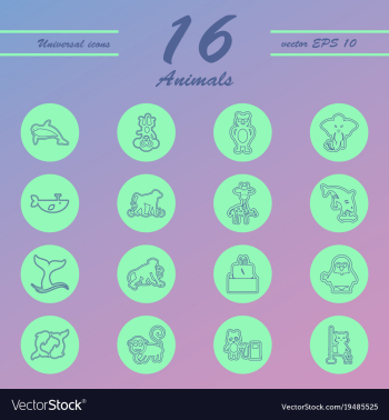 Animal icons set outline style of animal icons vector image Animal icons set outline style of animal icons vector image