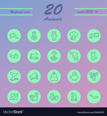 Animal icons set outline style of animal icons vector image Animal icons set outline style of animal icons vector image