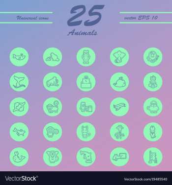 Animal icons set outline style of animal icons vector image Animal icons set outline style of animal icons vector image