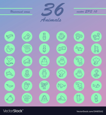 Animal icons set outline style of animal icons vector image Animal icons set outline style of animal icons vector image