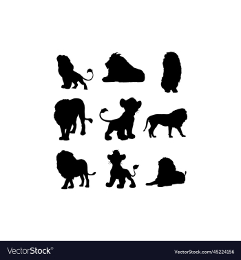 animal lion set silhouette design animal lion set silhouette design