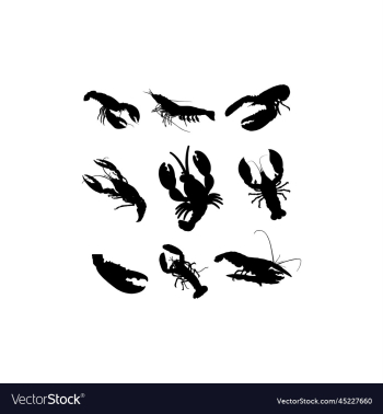 animal lobster icon set design animal lobster icon set design