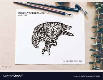 animal mandala line art style animal mandala line art style