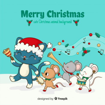 Animal parade christmas background Animal parade christmas background