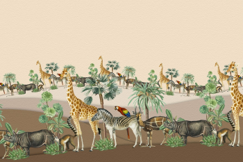 Animal pattern border frame with design space beige background Animal pattern border frame with design space beige background