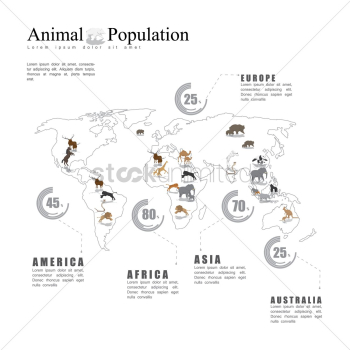 Animal population infographic Animal population infographic