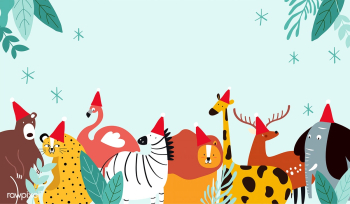 Animal theme Merry Christmas card vector | Free stock vector - 477096